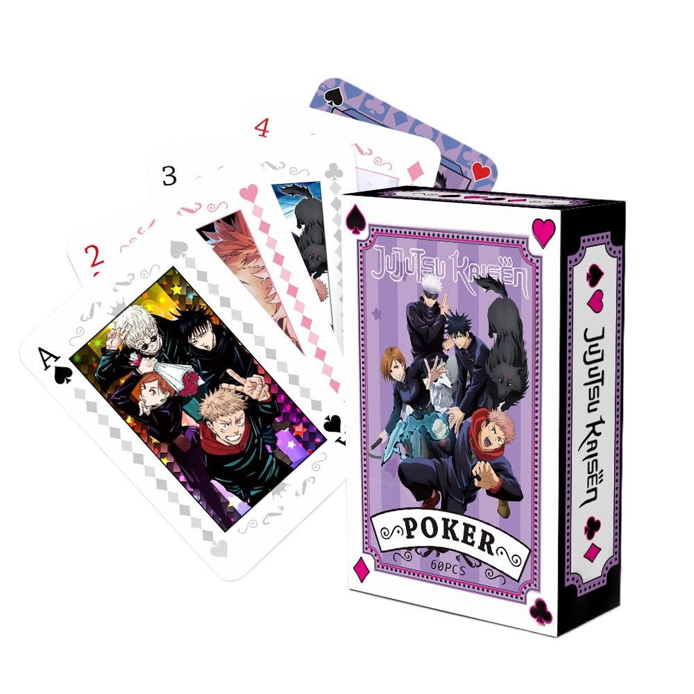 Anime Poker Toy Jujutsu Kaisen Board Game Cards Gojo Satoru Itadori Yuji Cosplay Hardcover Gift