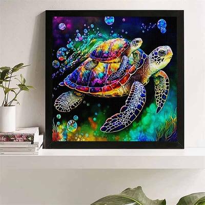 New Arrival 5D DIY Full Circle Diamond Painting "Big and Little Turtles" Embroidery Cross Stitch Home Decor Gift