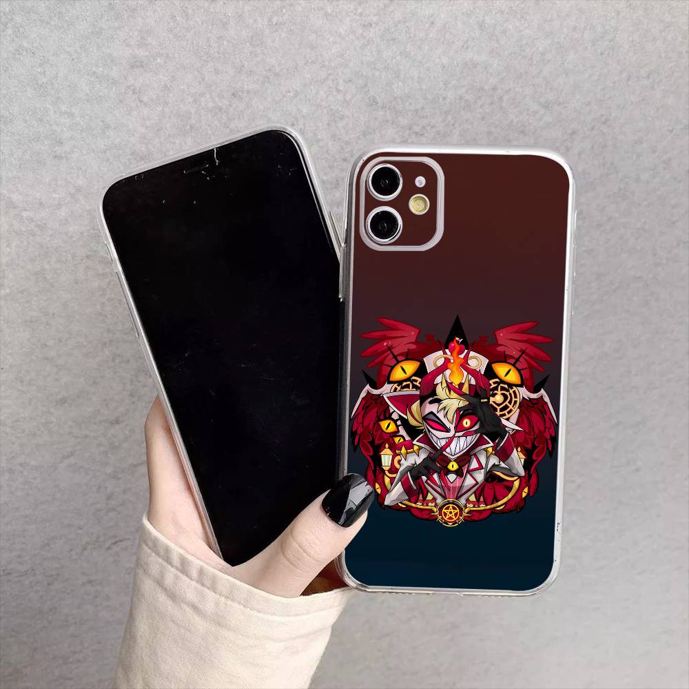 Hazbin H-Hotel Lucifer Magne Handyhülle für iPhone 17, 16, 15, 14, 13, 12, 11 Plus, Pro Max Weiche Transparente Hülle