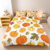 Cartoon Kürbis Bettbezug Schlafzimmer 3-teiliges Set Kinder Niedlich Polyester Weich Atmungsaktiv Bettdecke Animation Bettwäsche