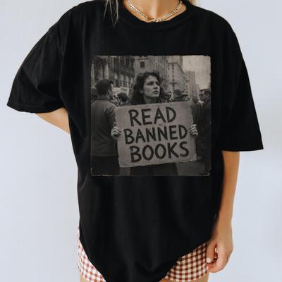 Maglietta Leggi Libri Banditi, Regalo Vintage per Bibliotecario e Amante dei Libri