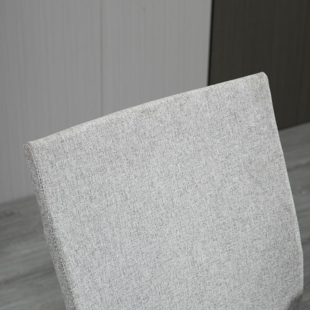 Ergonomic Rocking Office Chair, Swivel Study Chair, Desk Armchair with Adjustable Height in Fabric, 61x61x89-99 cm, Light Grey