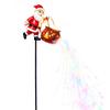 Battery Lighted Sculptures Christmas Garden Stake Light, 3D Santa/Snowman Holding Glowing Cauldron Yard Outdoor Decorative Lighting for