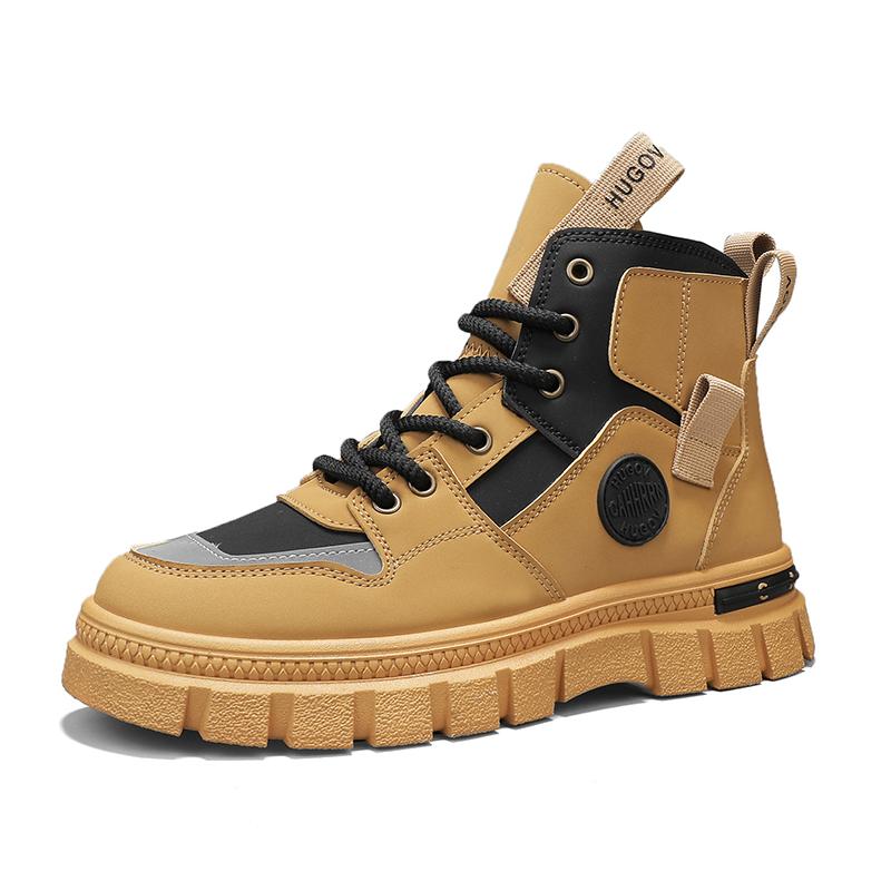 2026 High quality Shoes For Men Leather Boots High Tops Casual Shoes Young All Match Ankle Boots Male Work Boots Hiking sneakers