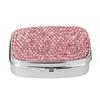 Tragbarer Diamantenbesetzter Pillendose Kristall Diamant mit 2 Fächern Pillendose Bling Pillen Organizer Reise