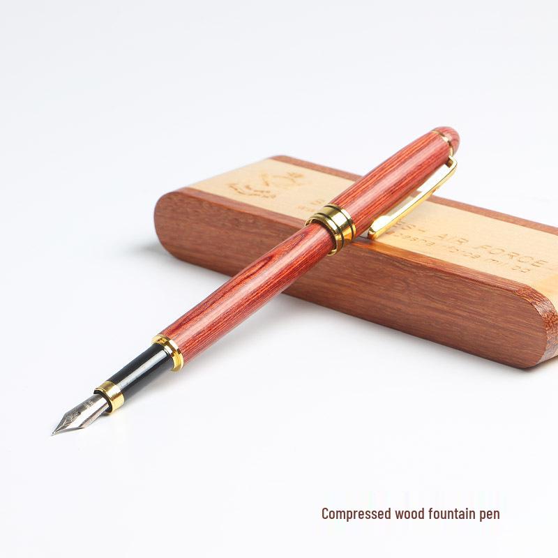 Rosewood & Padauk Fountain and Ballpoint Pen Set - Elegant Business, Office, or Travel Souvenir