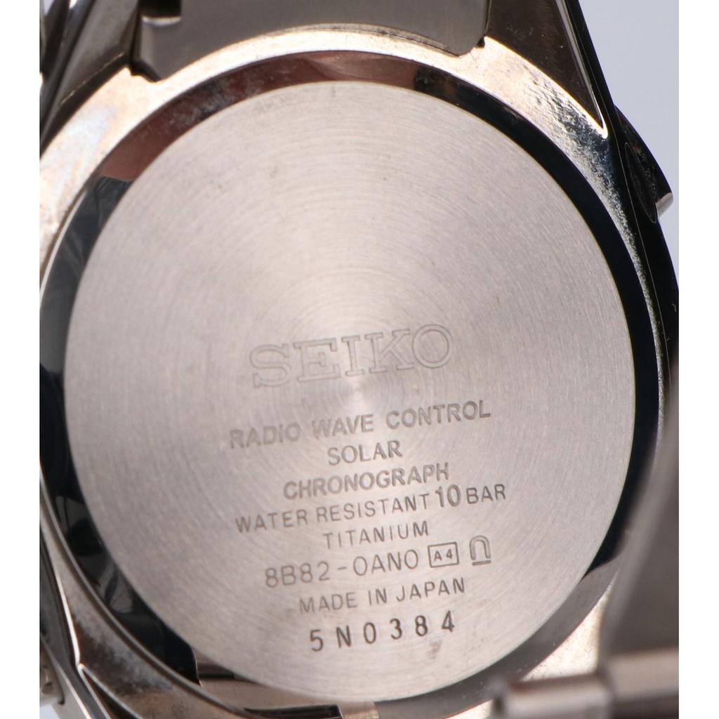 SEIKO SAGA161 8B82 BRIGHTZ Chronograph Solar Powered Radio Controlled Watches SilverUsed