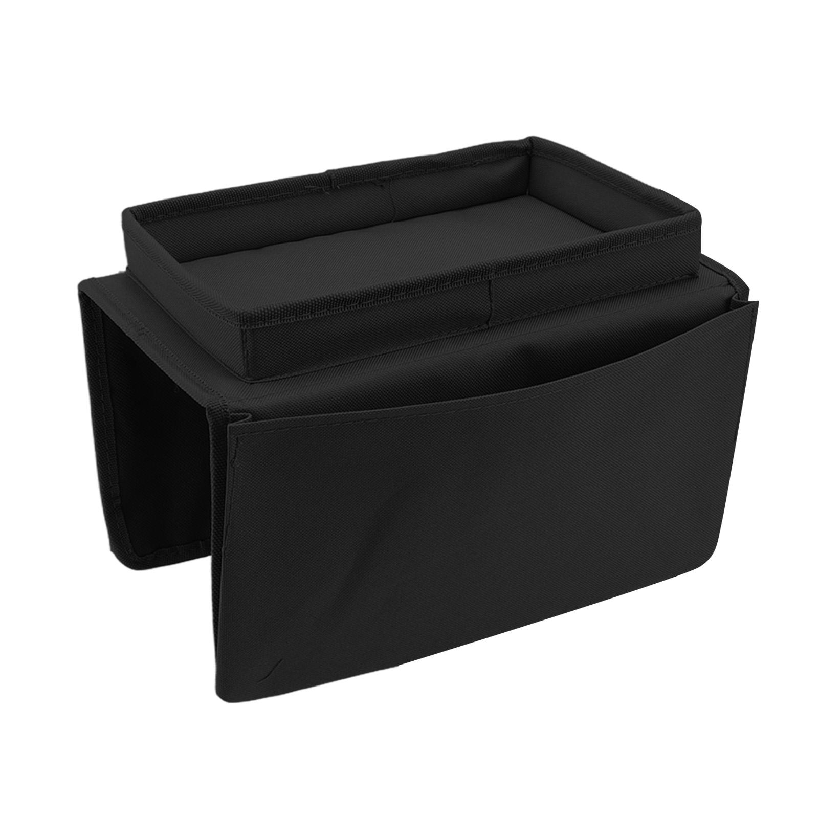 

Поднос для дивана, складной держатель для хранения, столик из ткани Оксфорд 600D, боковые карманы для дивана, кофе чёрный