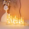 Glass-Covered LED Flameless Candles with Fairy Lights