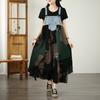 DIMANAF 2026 Plus Size Summer Chiffon Dress Denim Elegant Lady Sundress Floral Women Long Dress Casual Sleeveless Lace Cotton