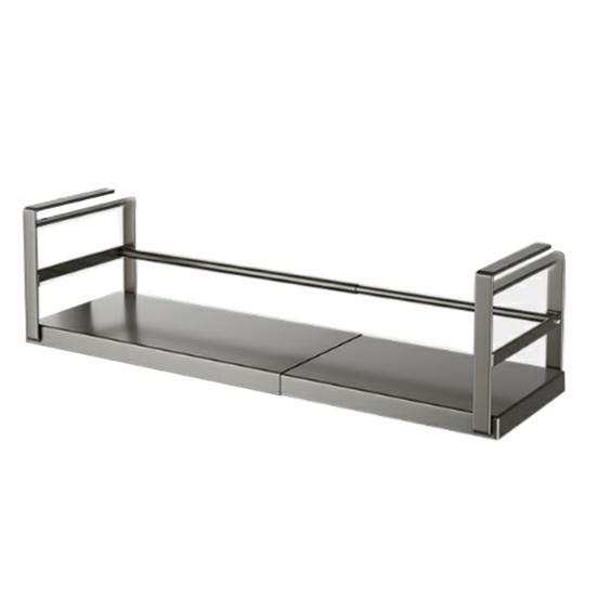 Expandable Under Shelf Storage Rack Punch-free Hanging Slide-in Under Shelf Cabinet Organizer Stainless Carbon Steel Pantry Countertop Spice Holder