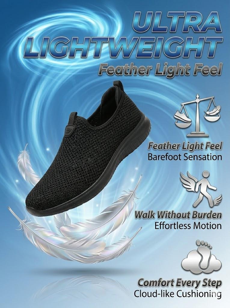 Men's Summer Mesh Shoes Lightweight Soft Sole Slip-On Casual Sneakers Breathable Odorless Dad Shoes Lazy One-Step Walking Casual Shoes