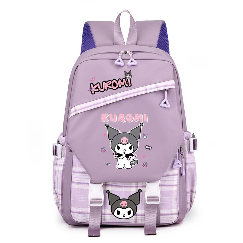 Cool Lomi Kuromi Backpack Student Schoolbag Anime Cartoon Print Junior High School High School Large Capacity Schoolbag