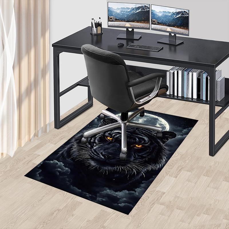 1 Stück Tiger Mond Teppich Anti-Rutsch Polyester Bodenmatte für Büro, Schlafzimmer
