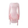 Sexy Girl Long Sleeve Short Dress With 3d Floral Pattern For Streetwear Fashion