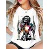 European Size Women's Skeleton Heart Swing Graphic Print T-Shirt