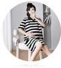 Fairy Striped Polo Maternity Summer Dress - Loose, Retro-Style for Comfort and Elegance