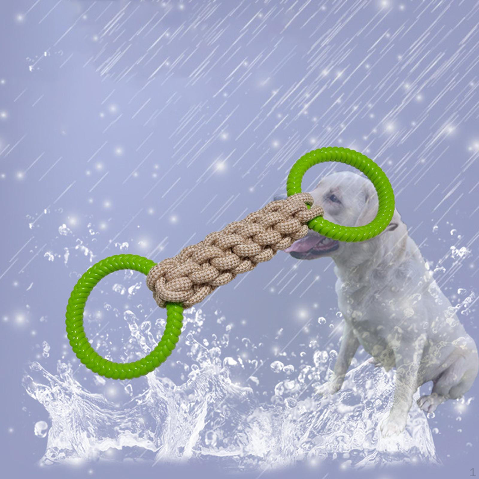 

Tug of Rope Toys Puppy Chew for Small Medium Large Dogs Beige 44cm TPR Ring