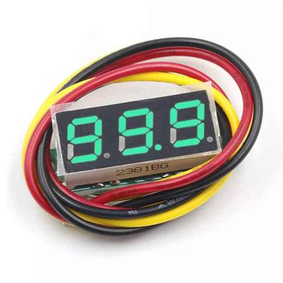 1pcs Mini Digital DC Voltmeter 0.28 Inch Three-Wire 0V-100V Mini Digital DC Voltmeter Voltage Tester Meter 5 Colours