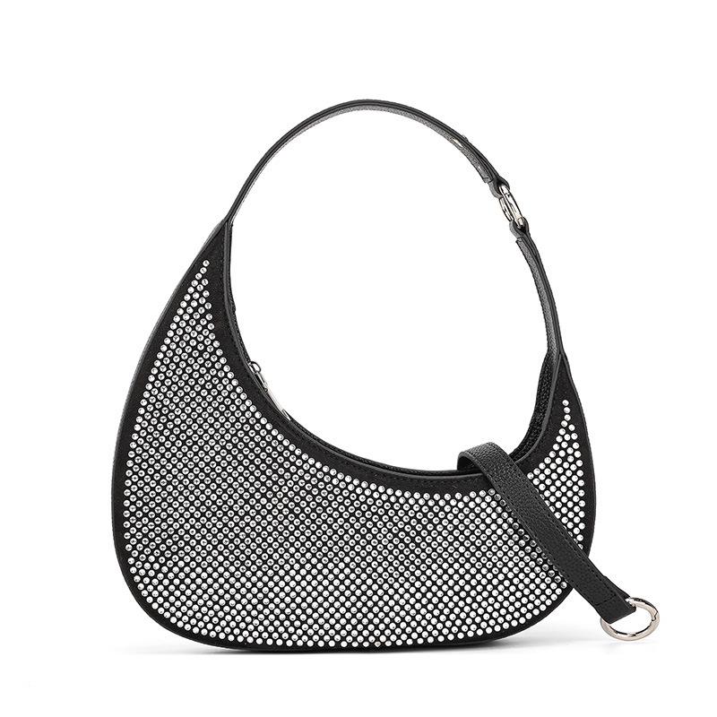 Elegant Solid Color Crescent Shoulder Bag: Chic High-End Handbag for Versatile Daily Use
