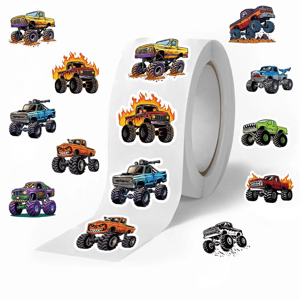 500 Pictures/roll New Tape Off-road Truck Man Account Material Decorative Envelope Seal Sticker Dots