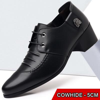 Herren Rindsleder Schuhe Höhenerhöhende High Heel Schuhe Business Party Kleid Hochzeitsschuhe Bequeme formelle Kleidung Freizeitschuhe