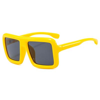 Große quadratische Sonnenbrille, Retro Literarische Nerd-Brillenfassung, Übergroße quadratische Sonnenbrille für Damen