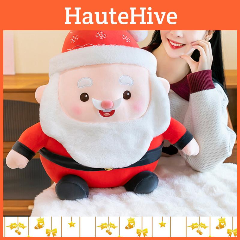 Delightful Santa Claus Plush Toy With Soft Reindeer And Snowman Cushion For Holiday Gifting