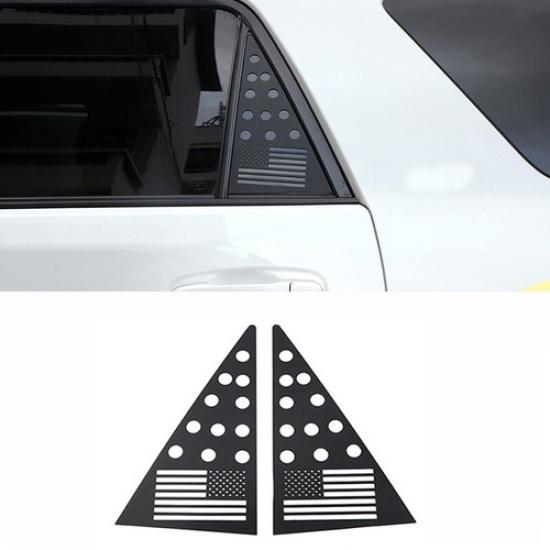 Rear Door Window Glass Triangular Panel Decor Cover Trim For 4Runner 10+ US Flag