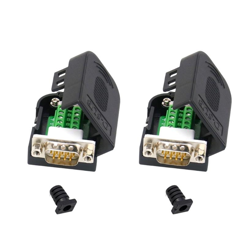 2-teiliger DB9pin Klemmenblockadapter DB9pin Serielle Adapter für RS485 RS422 Verbindung Lötfreies Set