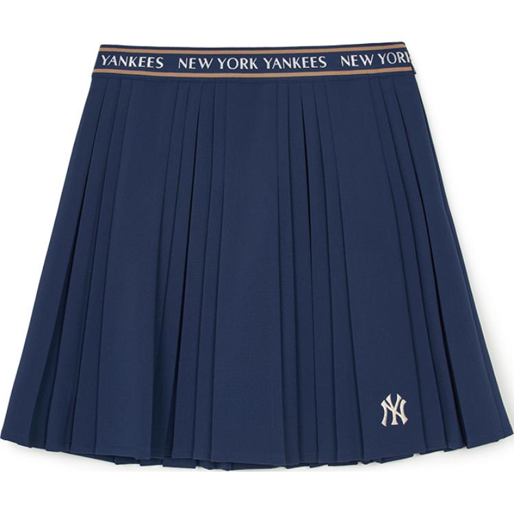 New MLB Varsity New York Yankees Casual Short Skirts Women's Light Navy Blue 3FSKV0144-50NYL
