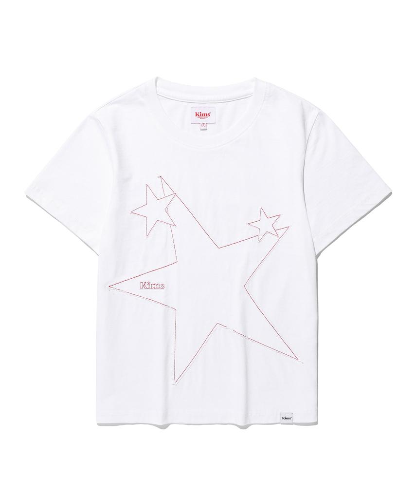 Kimseupeulesikoteunmakes Three Single Star Tee White(Red)