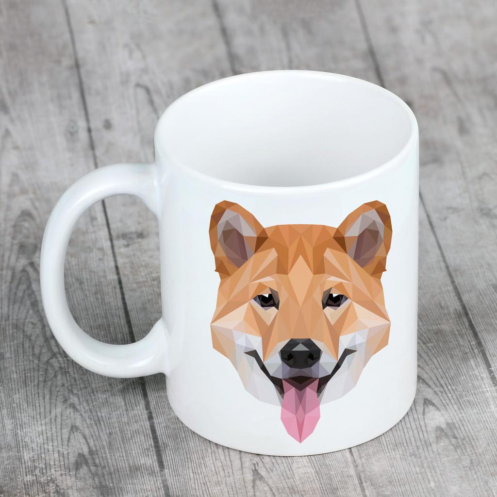 Shiba Inu -Mug With Photo And Inscription Geometric Dog Art-Dog