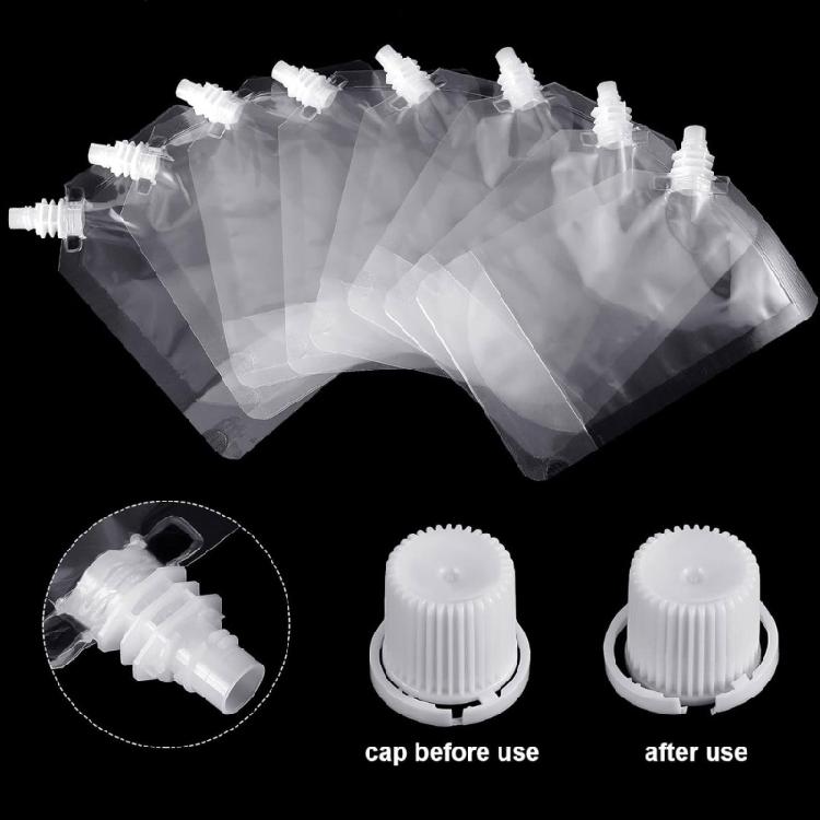 50pcs Reusable Drink Bags Leak-Proof for Travel Outdoor Sports Spout Pouch Bag