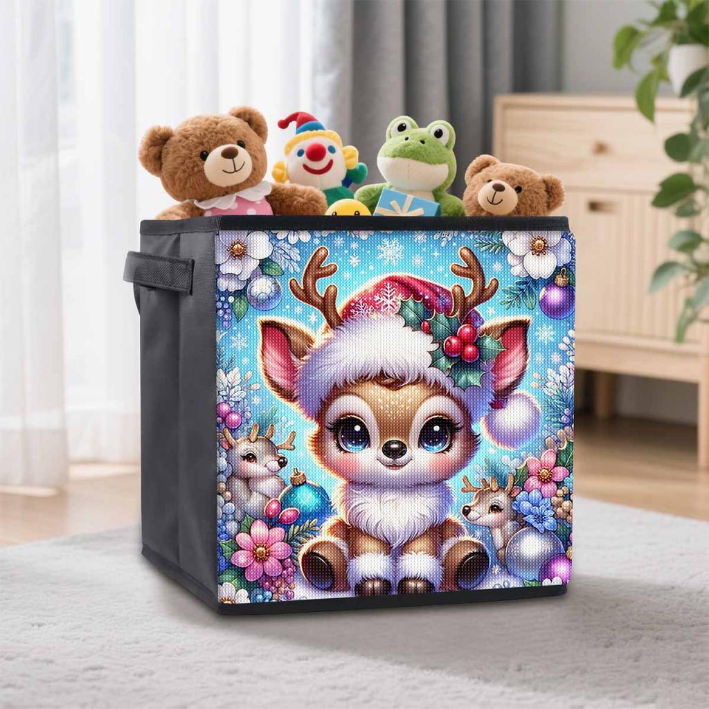 The Deer In The Snow 5D Diamond Painting Storage Basket Full Round Drill Mosaic Diamond Embroidery Cross Stitch Kits Home Decor Home Decor