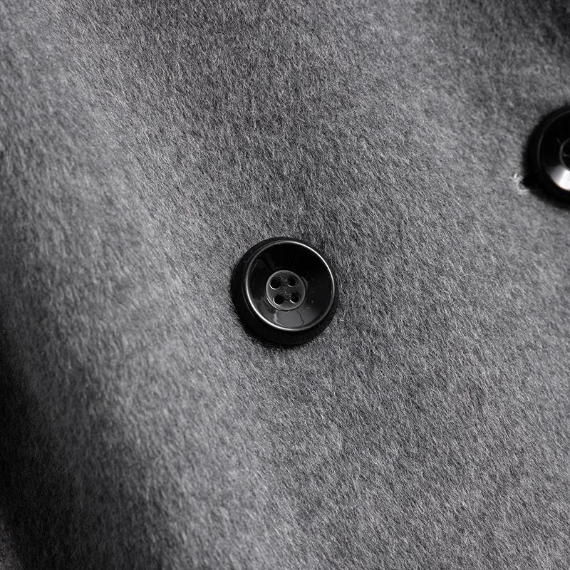 Palton lung de damă slim fit, 100% lână dublu-fațetată, la modă și versatil pentru toamnă și iarnă.