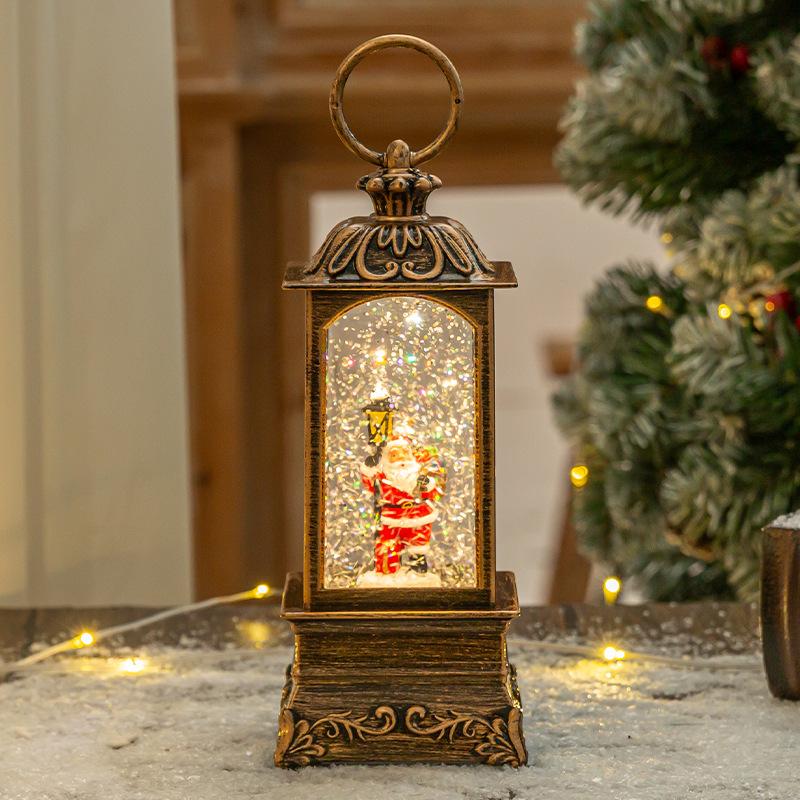 Christmas decorations Christmas crystal ball music box carved square lamp ornaments Christmas lights