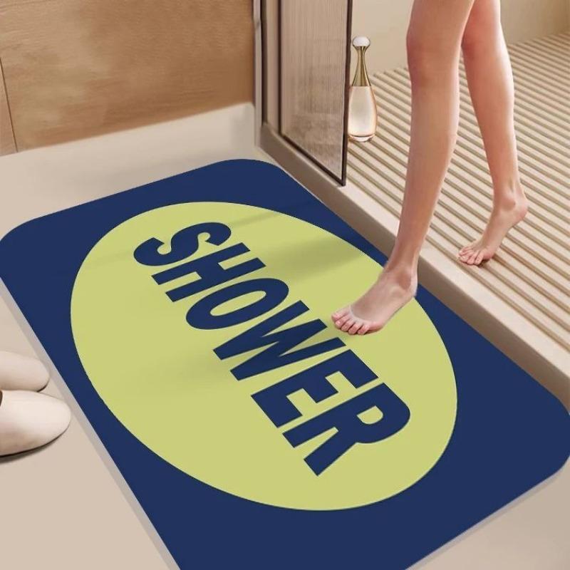 Diatom mud water absorbing and anti slip toilet floor mat, toilet high-end feeling, contrasting color, dirt resistant carpet