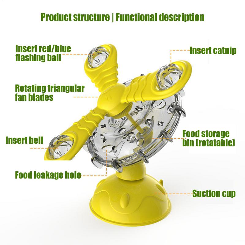 Cat Treat Dispenser Toy Safe 360-Degree Rotating Cat Treat Toys Cat Food Dispenser Cat Puzzle Toy Interactive Cat Toy For Glass