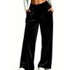 Women's Velvet Wide Leg Pants Casual Drapey Trousers for Fall Winter