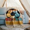 Soccer Theme Printed Blanket - Perfect for Couch, Bed, Travel & Outdoor Use | Machine Washable, Cozy & Durable.