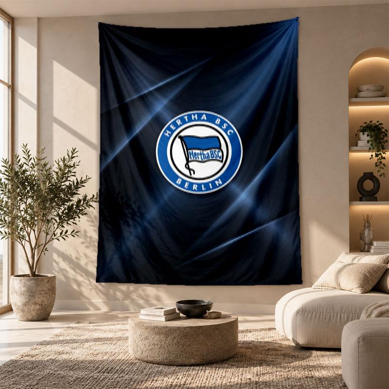 Decorative Tapestry,hertha Bsc FC Printed Wall Art, Lightweight Wall Hanging For Bedroom Background