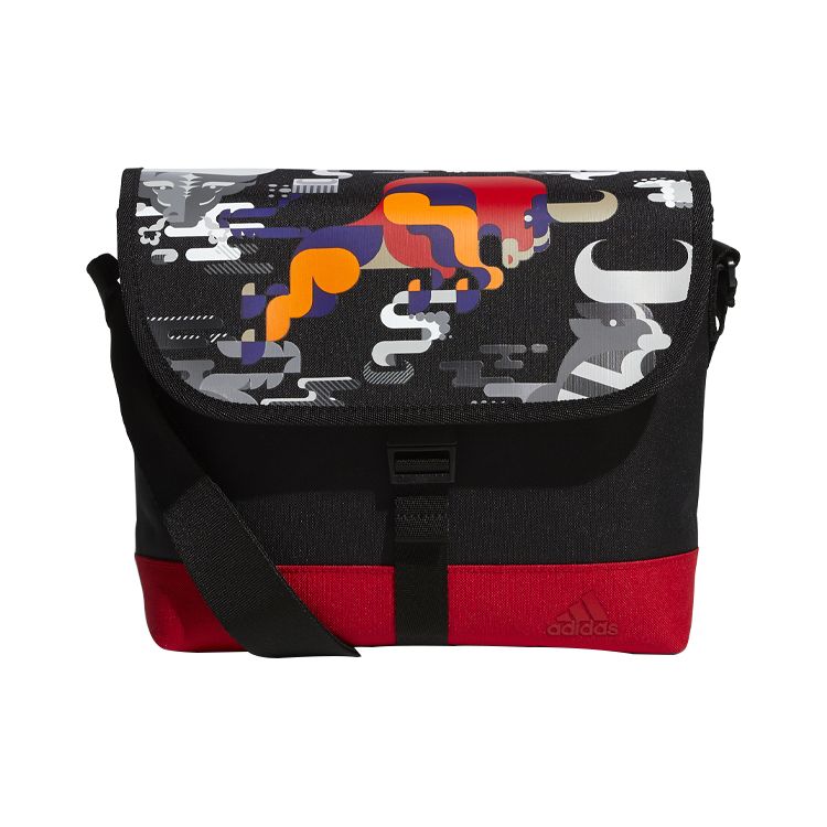 Adidas Cny Sports Recycled Polyester Crossbody Bag Unisex Bags Black Light-Crimson GN9863 Black Light Scarlet
