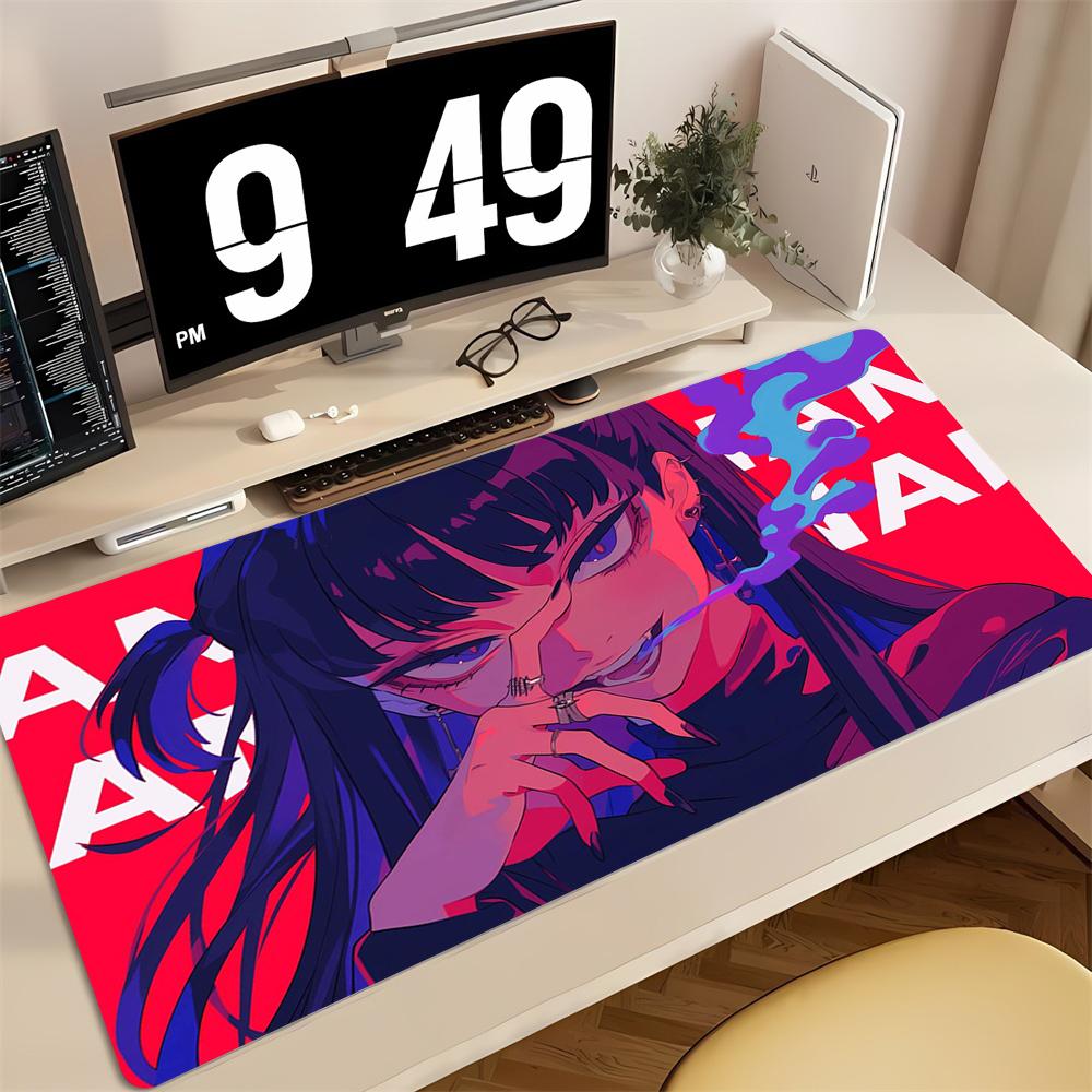 Deskmat Gamer Girl Carpet Mouse Pad X Playmat Red Girl Computer Mat Anime Antislip Rubber Mousepads Desk Accesories Mats
