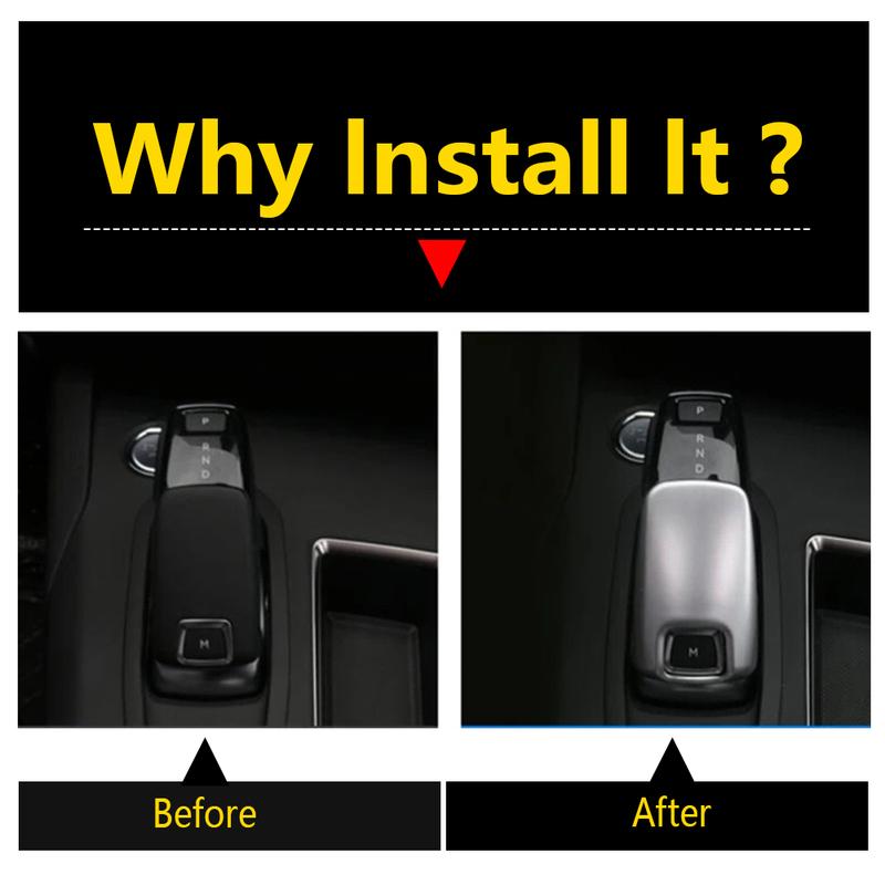 Car Shift Knob Handle Decoration Frame Cover Trim Fit For Peugeot 208  - 2025 Carbon Fiber Look/Matte Interior Accessories