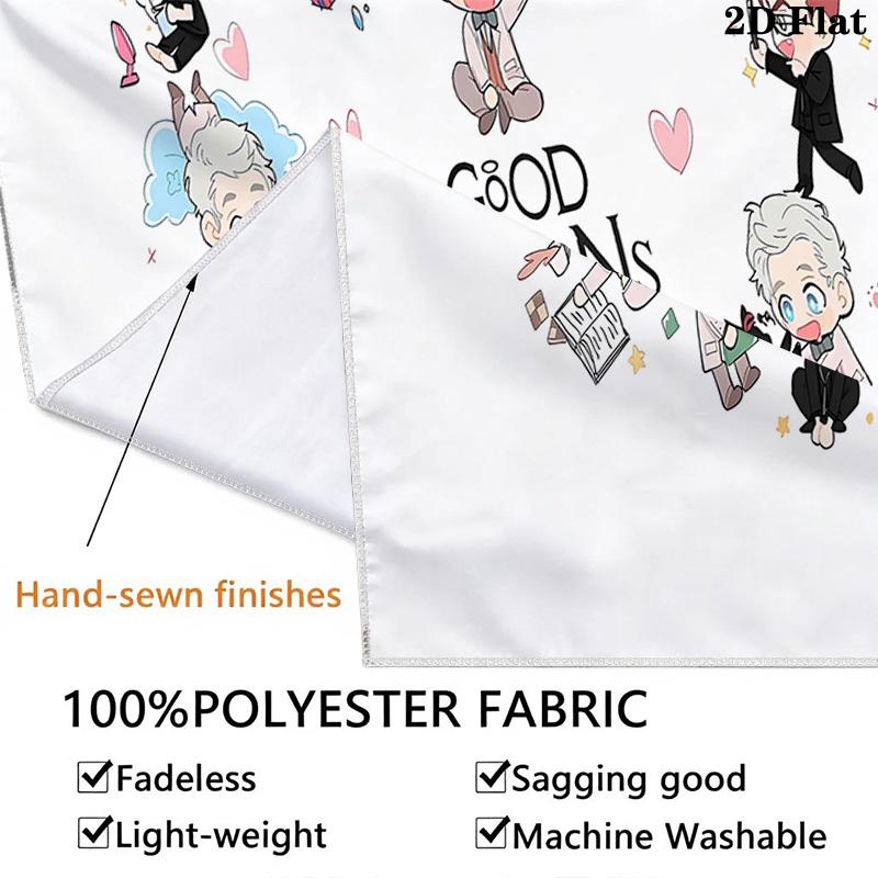 Good Omens Wall Tapestry Aesthetic Wall Hanging Printed Fabric Blanket Decorative Tapestries For Bedroom Living Room Home Decor
