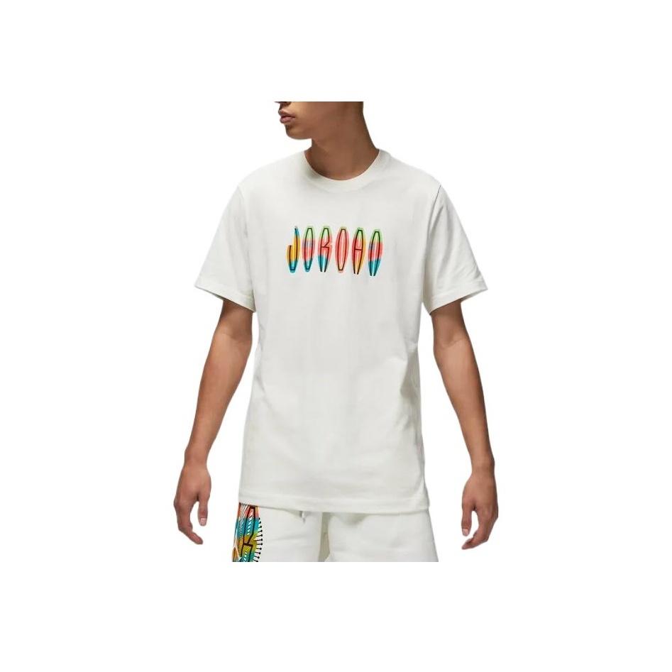 Jordan Solid Color Crew Neck Logo Print Short Sleeve T-Shirt Men Tops White DQ7367-133