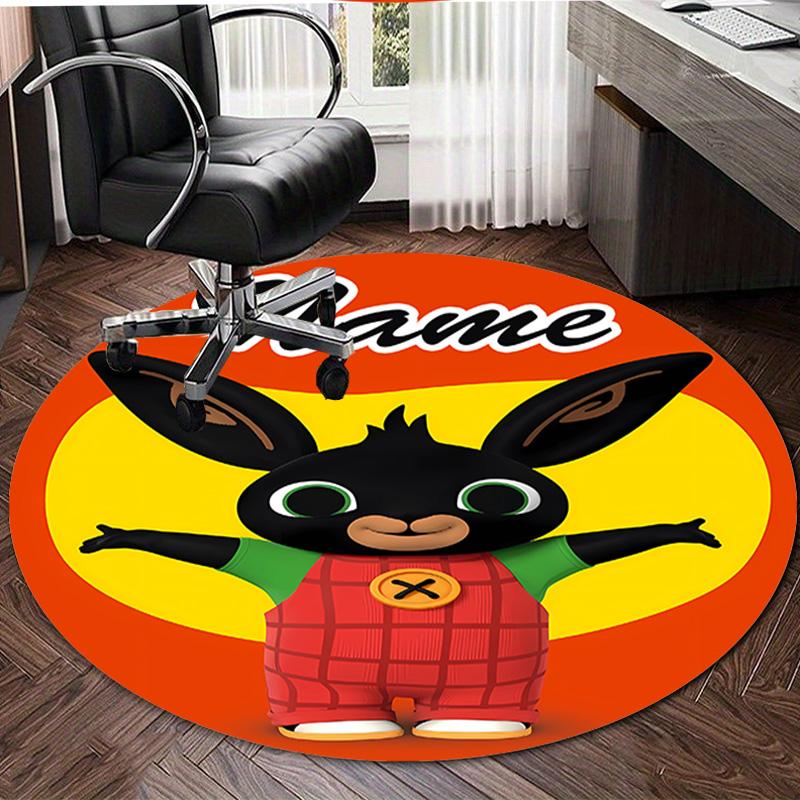 Personalized B-Bing Bunny Round Chair Office Rug - Perfect for Mat, Office Chair & More - Ideal Gift for Birthdays and Holidays