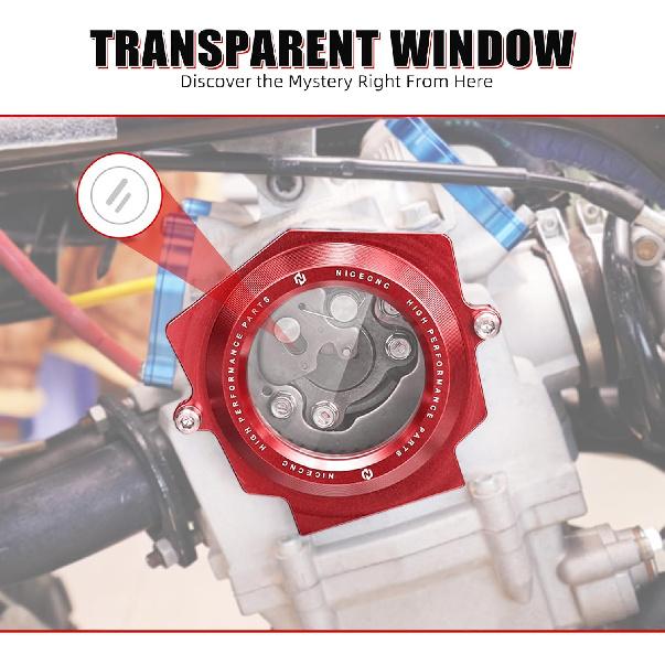 NICECNC Transparent Camshaft Viewing Cover Aluminum Compatible with Yamaha Raptor YFM 700 2006-2026, Raptor 700 R/SE 2009-2026, Replacement for