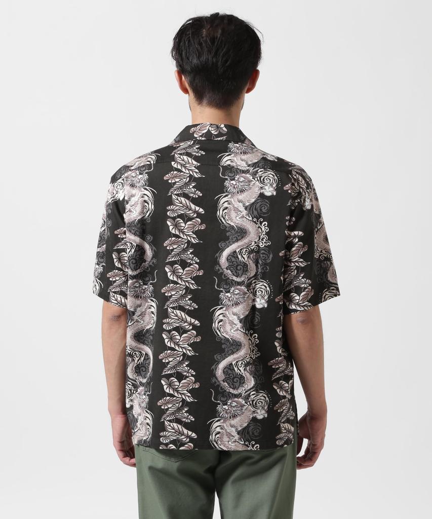 AVIREX Aloha Shirt Dragon Rise Size L 010 Black (WEB&DEPOT Exclusive) Men's 783-5123024